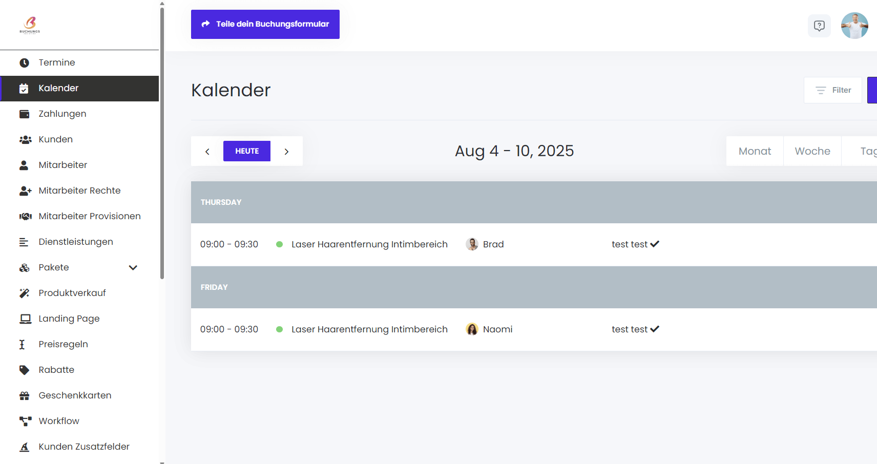 Einfache Terminverwaltung für Kosmetikstudios